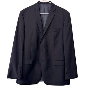Calvin Klein Slim Fit 100% Wool Suit Jacket Blazer Mens size 44 R pinstripe
